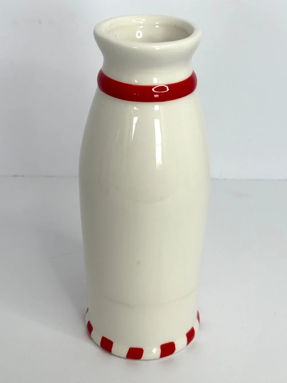 Christmas Milk & Cookies For Santa Ceramic Bottle With Red Decoration Seasonal